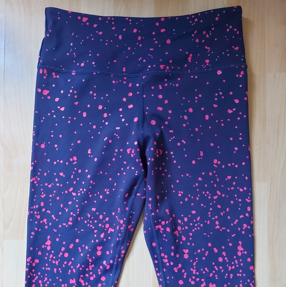 Zyia Active Navy/Pink Splatter Print Leggings - Picture 2 of 9
